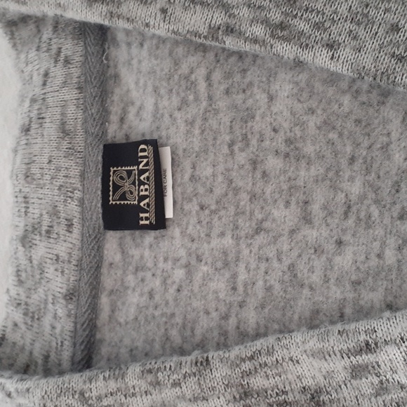 Haband Mens Light Heather Grey Dad/Grampa Button Down Sweater Sz L - Picture 6 of 11